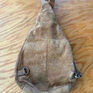 MYRA Embossed Tan Suede Fabric